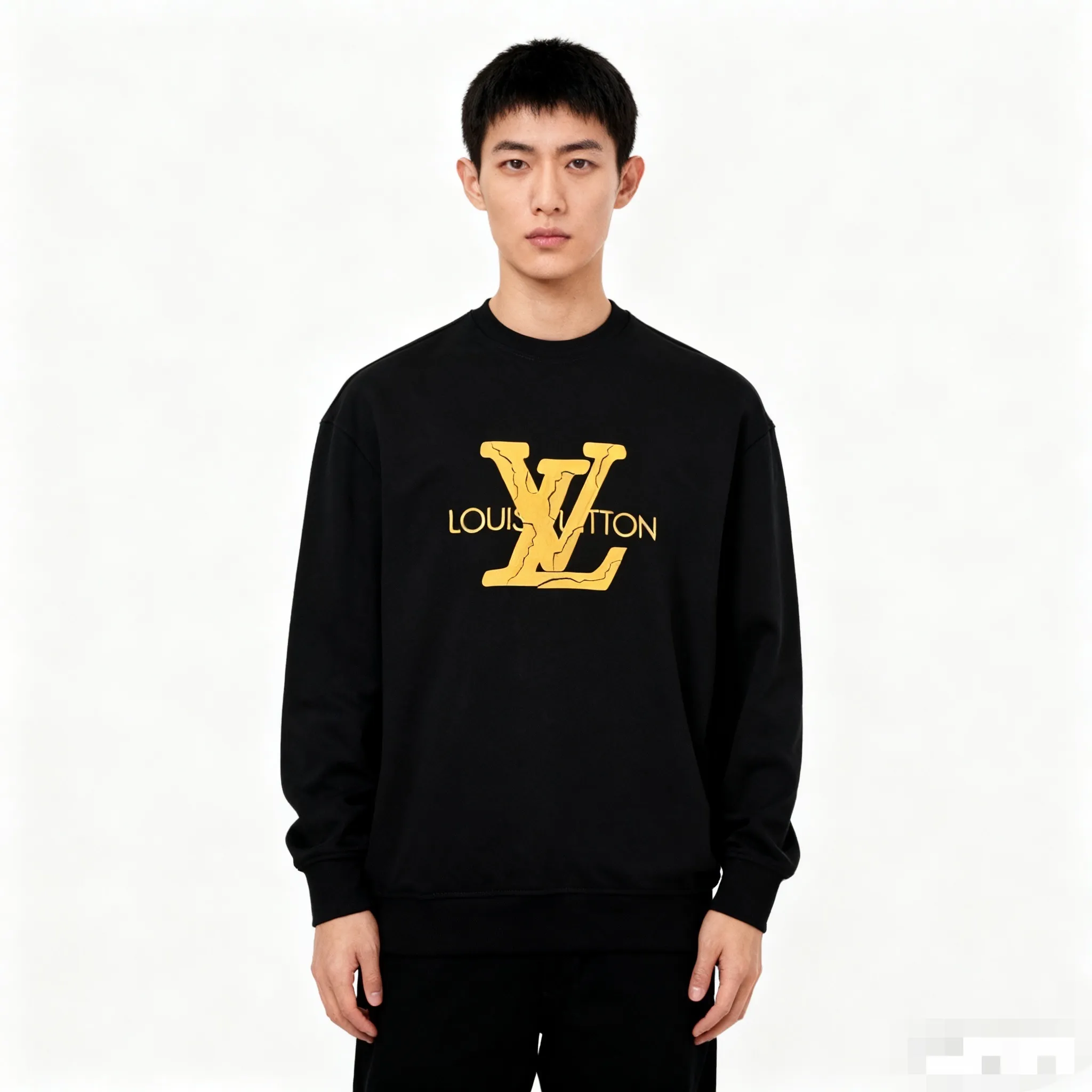 Louis Vuitton/Louis Vuitton 25Fw three-dimensional logo print crew neck sweatshirt